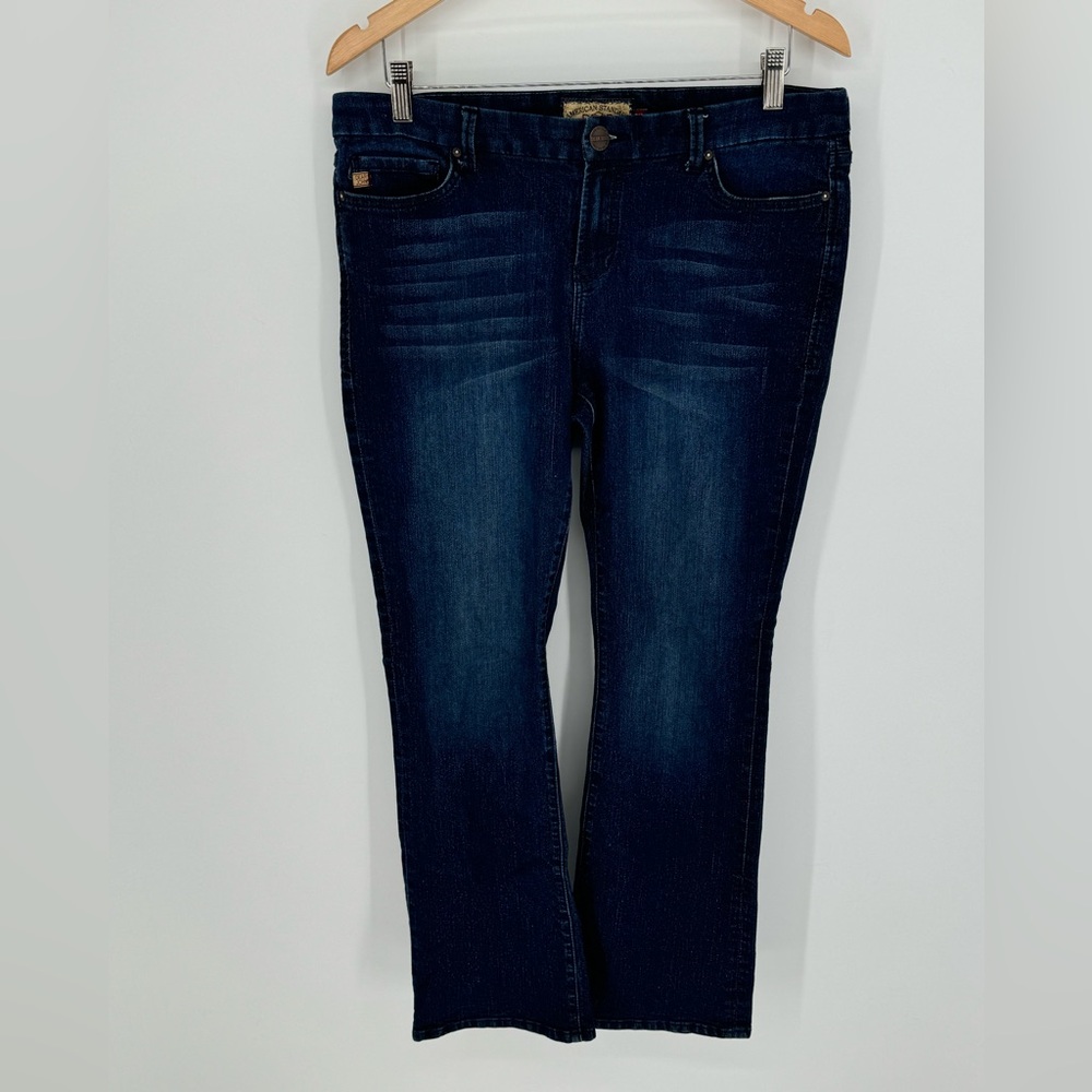 Dear John Jeans Women’s Size 31 Petite Bootcut Stretch Dark Wash Flat Front O8